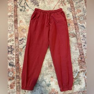 Red sweatpants